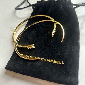 MICHELLE CAMPBELL Women’s 14K Gold Plated Talon Bracelet Cuff Set Bangle NWT